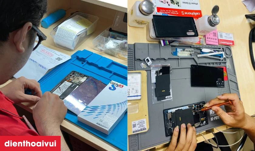 Quy tr&igrave;nh thay m&agrave;n h&igrave;nh Samsung Galaxy Note 10 rời ch&iacute;nh h&atilde;ng GENA loại Pro chuy&ecirc;n nghiệp lấy liền tại Điện Thoại Vui