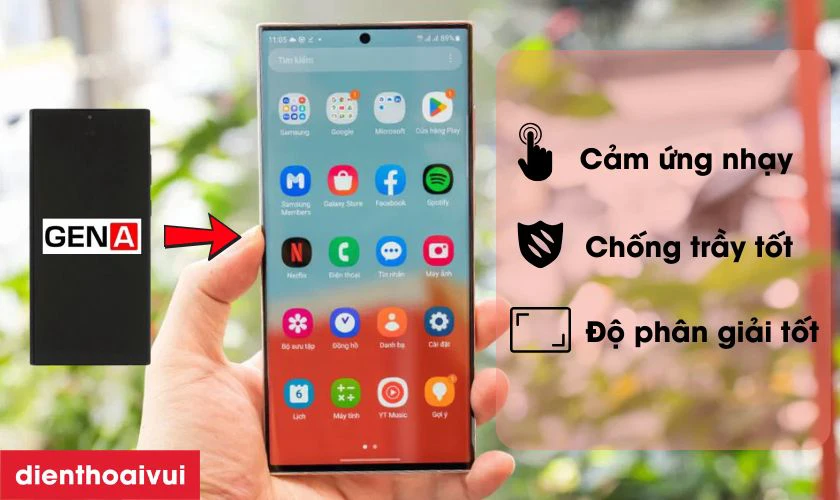 M&agrave;n h&igrave;nh ch&iacute;nh h&atilde;ng GENA loại A+ thay cho Samsung Galaxy S23 Plus c&oacute; tốt kh&ocirc;ng?