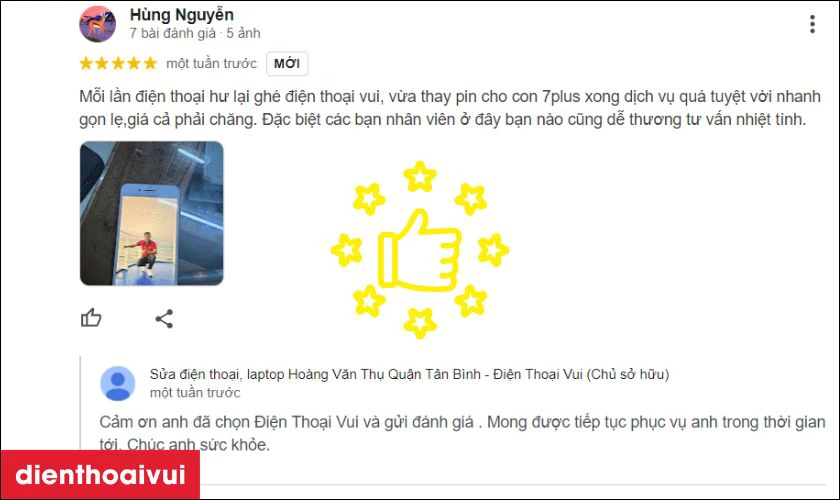 Chọn cửa hàng uy tín, đánh giá cao để thay màn hình