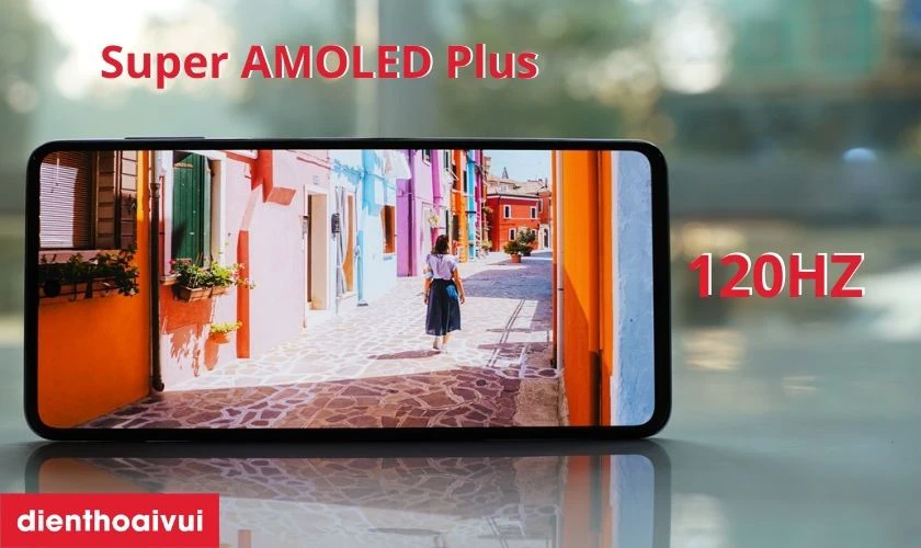 M&agrave;n h&igrave;nh Samsung Galaxy M52 được trang bị c&ocirc;ng nghệ Super AMOLED Plus