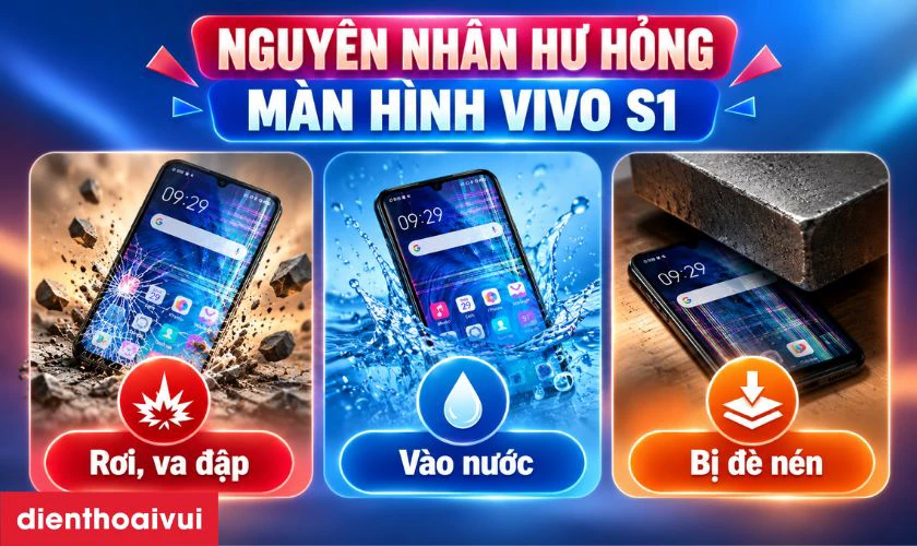 Nguyên nhân khiến màn hình Vivo S1 bị hư hỏng