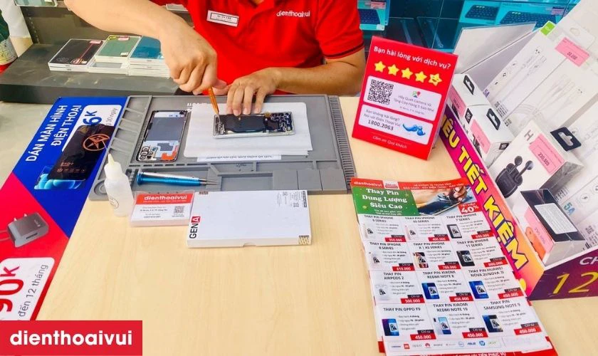 Quy tr&igrave;nh thay m&agrave;n h&igrave;nh Vivo S10e chuy&ecirc;n nghiệp lấy liền tại Điện Thoại Vui