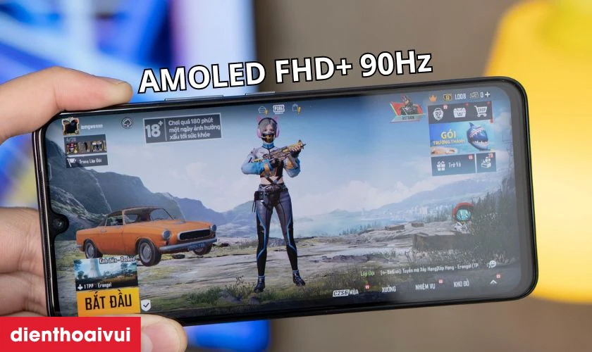Vivo T1 sở hữu m&agrave;n h&igrave;nh c&ocirc;ng nghệ AMOLED hiện đại cho chất lượng hiển thị cao