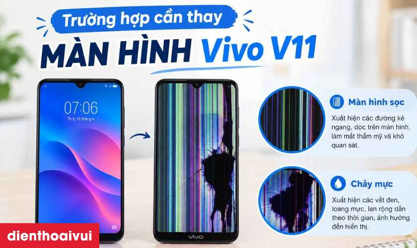 Trường hợp cần mặt kính và màn hình Vivo V11