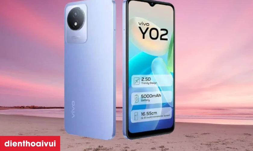 Vivo Y02 sở hữu m&agrave;n h&igrave;nh k&iacute;ch thước lớn, khả năng hiển thị tốt