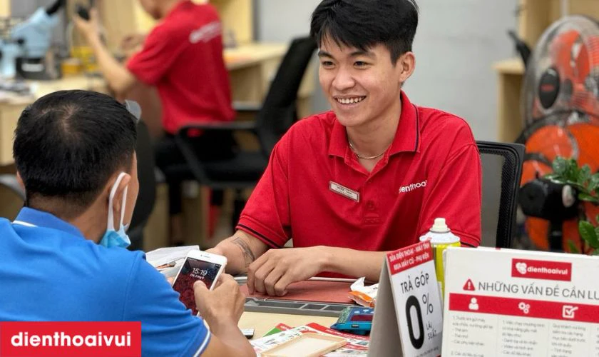 Quy tr&igrave;nh thay m&agrave;n h&igrave;nh Vivo Y02a chuy&ecirc;n nghiệp lấy liền tại Điện Thoại Vui