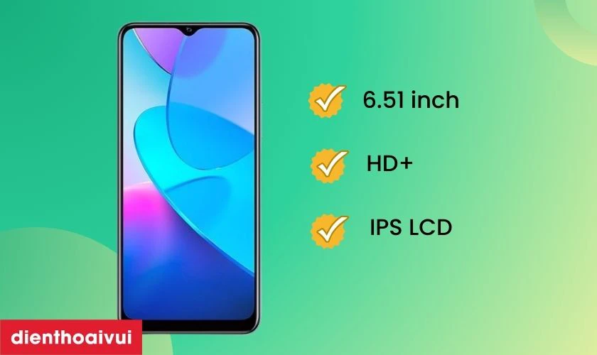 Vivo Y12s sở hữu màn hình kích thước 6.51 inch lớn