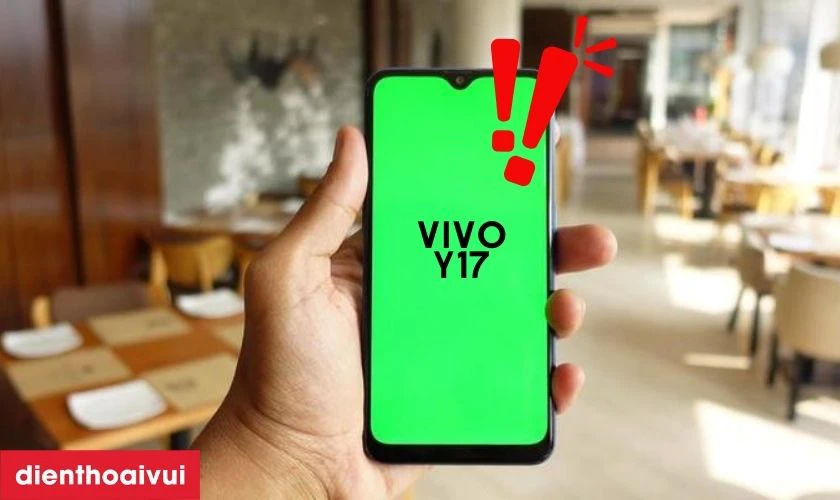 M&agrave;n h&igrave;nh điện thoại chỉ một m&agrave;u xanh
