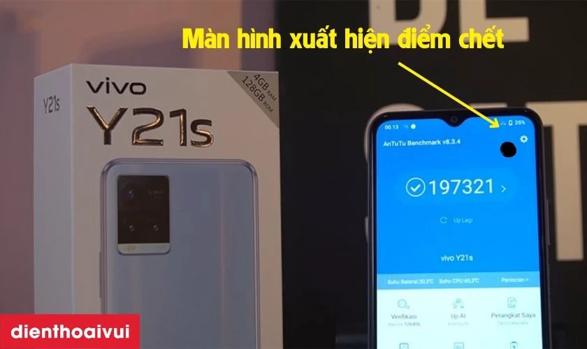 M&agrave;n h&igrave;nh Vivo Y21s xuất hiện đốm đen