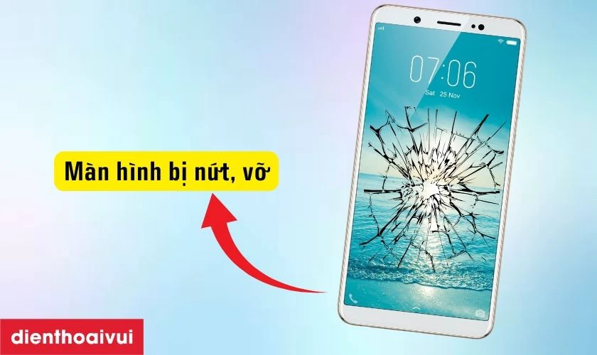 M&agrave;n h&igrave;nh bị nứt vỡ, vỡ nặng