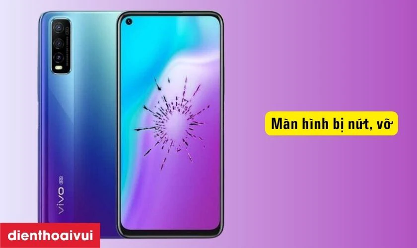M&agrave;n h&igrave;nh bị nứt vỡ, vỡ nặng