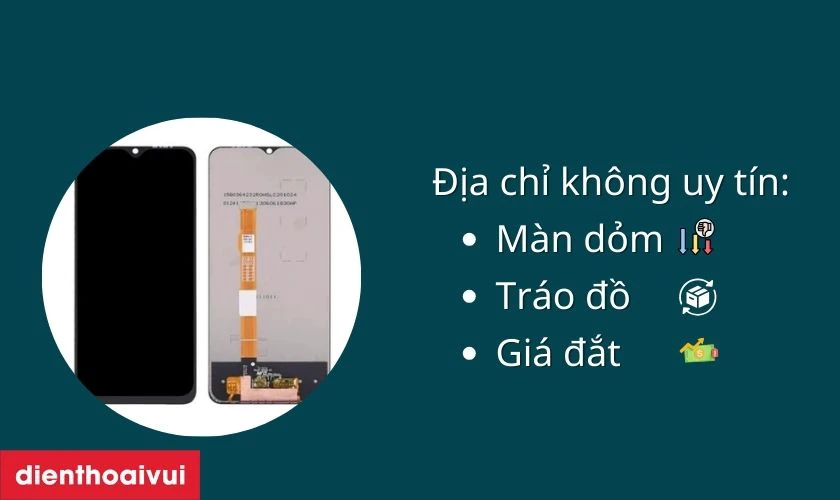 Thay m&agrave;n h&igrave;nh Vivo Y73 nơi kh&ocirc;ng uy t&iacute;n dễ bị thiệt