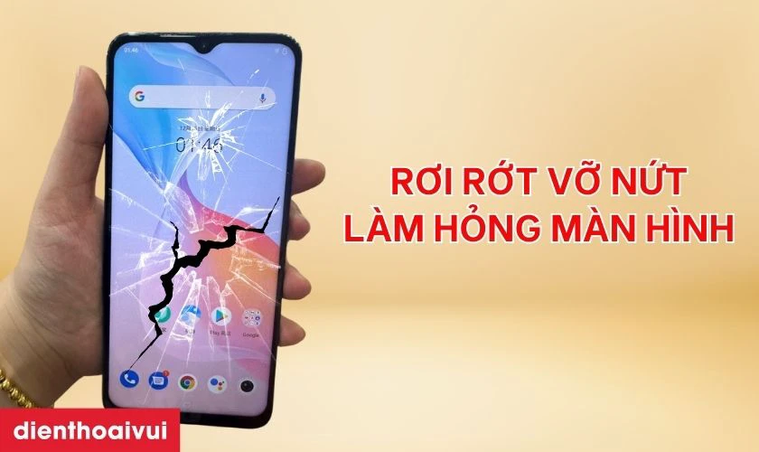 Vỡ nứt l&agrave;m hỏng m&agrave;n h&igrave;nh