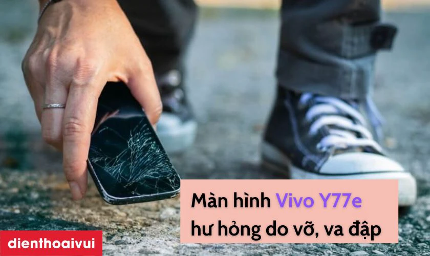 M&agrave;n h&igrave;nh bị hư do t&aacute;c động từ va chạm