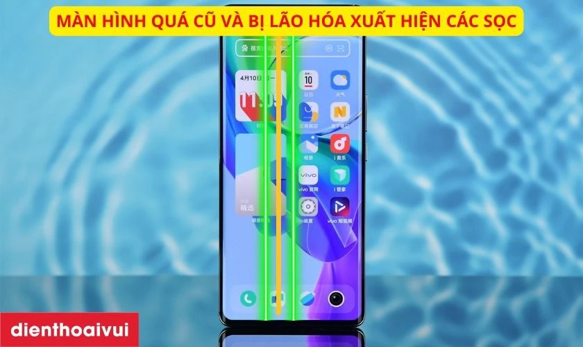M&agrave;n h&igrave;nh qu&aacute; cũ v&agrave; bị l&atilde;o h&oacute;a
