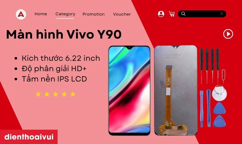 Giới thiệu m&agrave;n h&igrave;nh điện thoại Vivo Y90