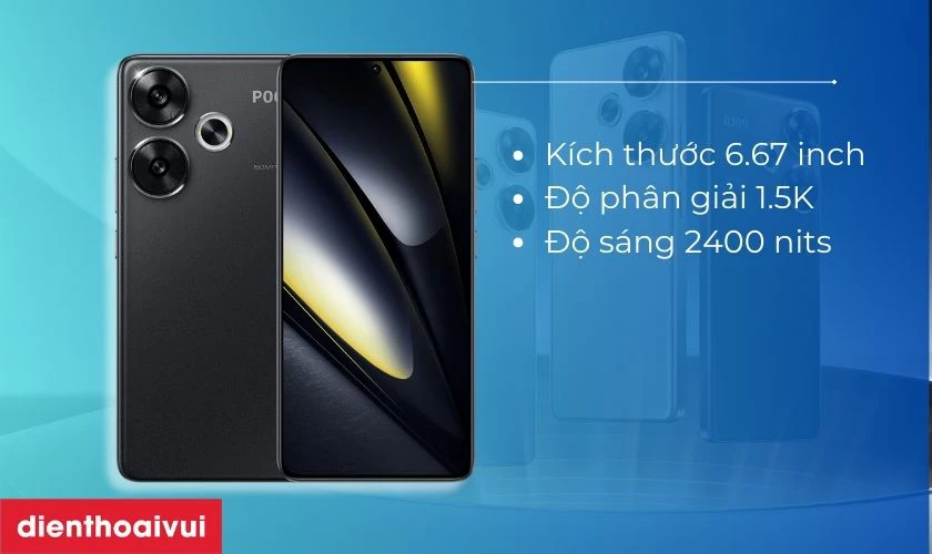 Xiaomi Poco F6 5G được trang bị màn hình AMOLED 6.67 inch