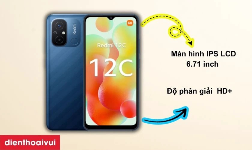 Giới thiệu m&agrave;n h&igrave;nh điện thoại Xiaomi Redmi 12C