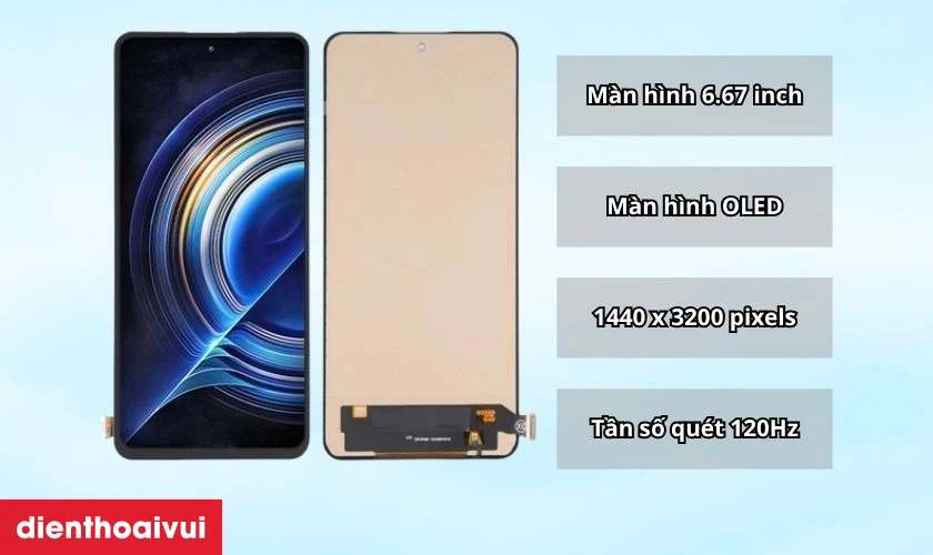Tổng quan m&agrave;n h&igrave;nh Xiaomi Redmi K60E