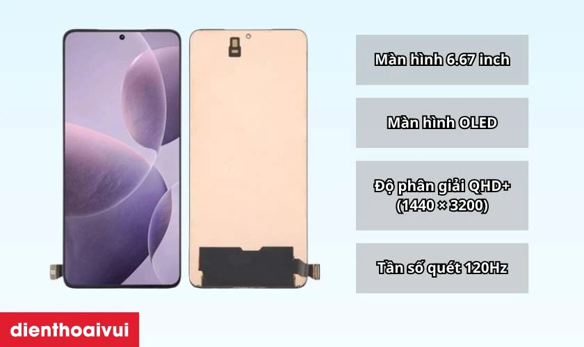 Tổng quan m&agrave;n h&igrave;nh Xiaomi Redmi K70