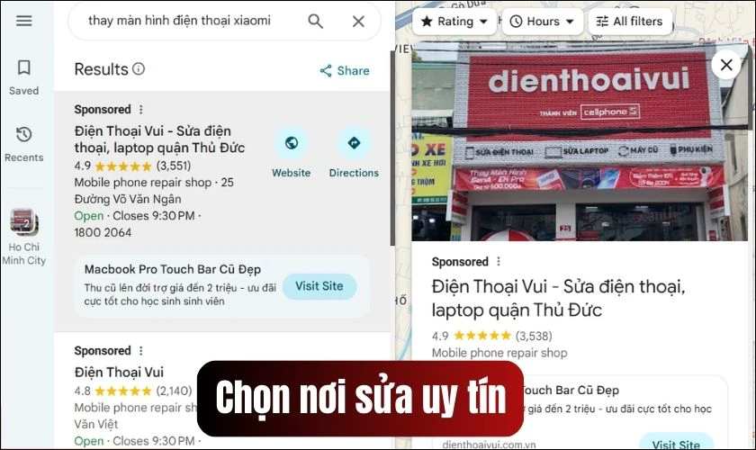 Chọn cửa hàng uy tín, được đánh giá cao