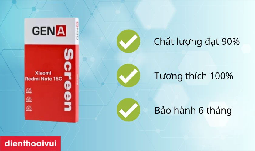 M&agrave;n h&igrave;nh GENA loại Pro thay cho Redmi Note 15C c&oacute; tốt kh&ocirc;ng?