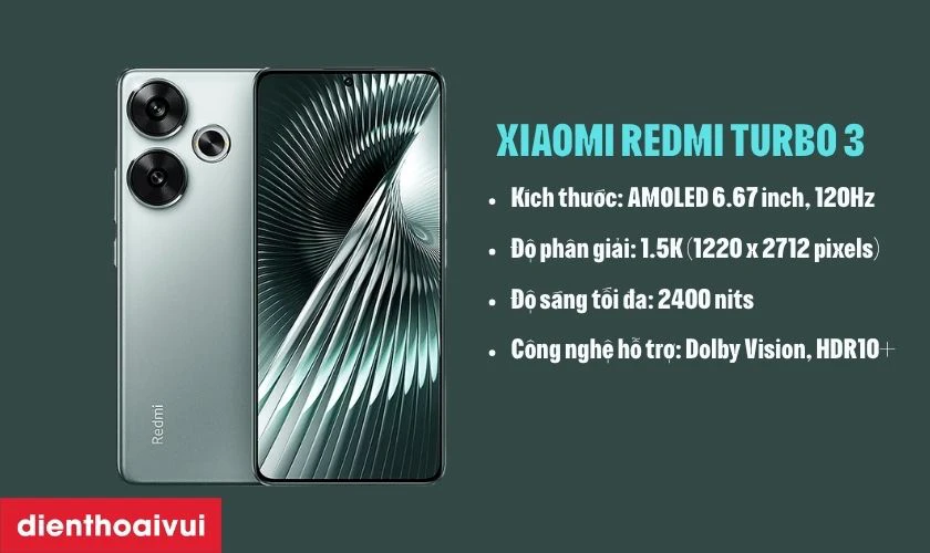 Giới thiệu m&agrave;n h&igrave;nh Xiaomi Redmi Turbo 3