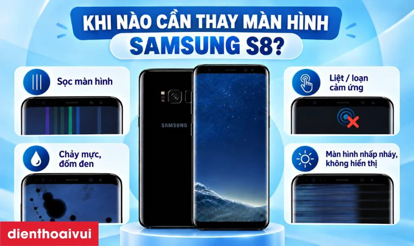 M&agrave;n h&igrave;nh Samsung S8 bị lỗi hiển thị v&agrave; cảm ứng