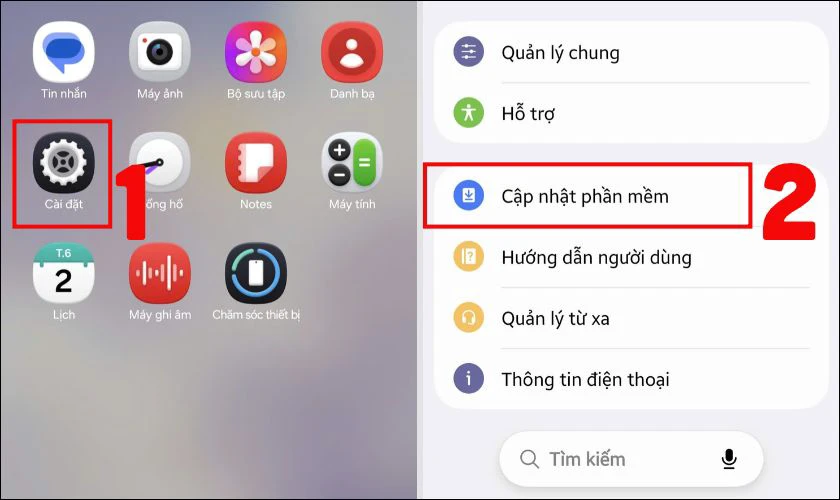 Chọn Cập nhật phần mềm