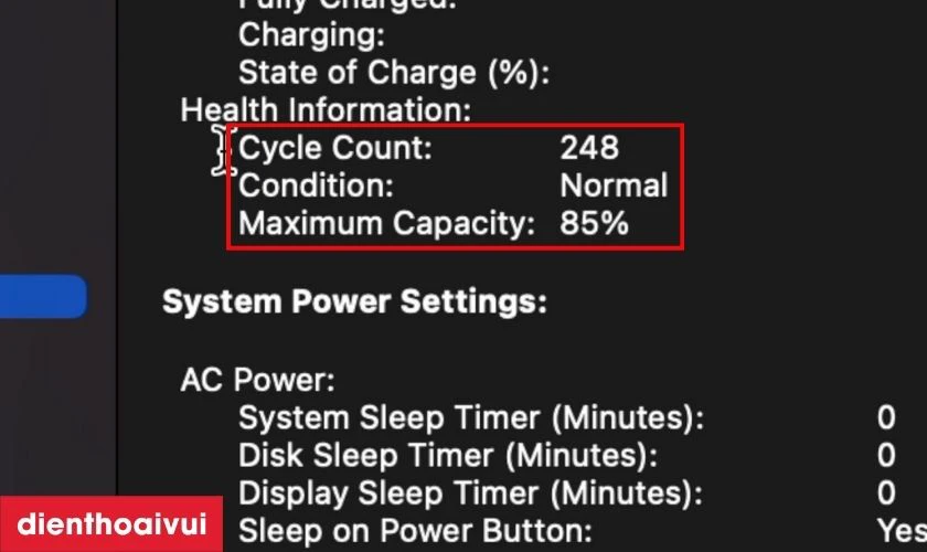 K&eacute;o xuống phần Health Information để kiểm tra c&aacute;c chỉ số quan trọng