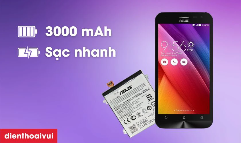 Pin Asus Zenfone 2 Laser 5.5 có dung lượng lớn 3000mAh