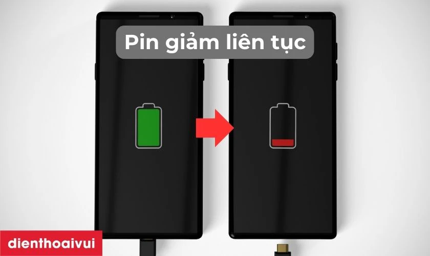 Dung lượng pin giảm nhanh li&ecirc;n tục