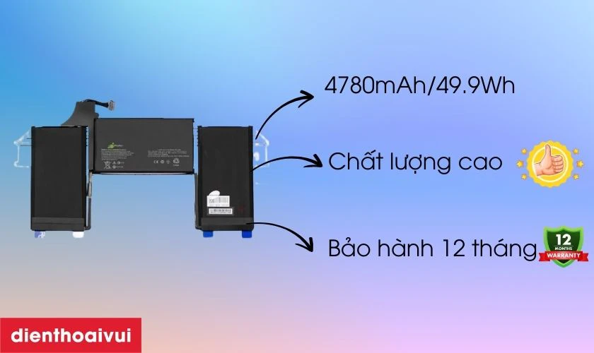 Th&ocirc;ng tin sản phẩm pin Hapha ch&iacute;nh h&atilde;ng thay cho MacBook Air 13 inch 2018/2019 A1932