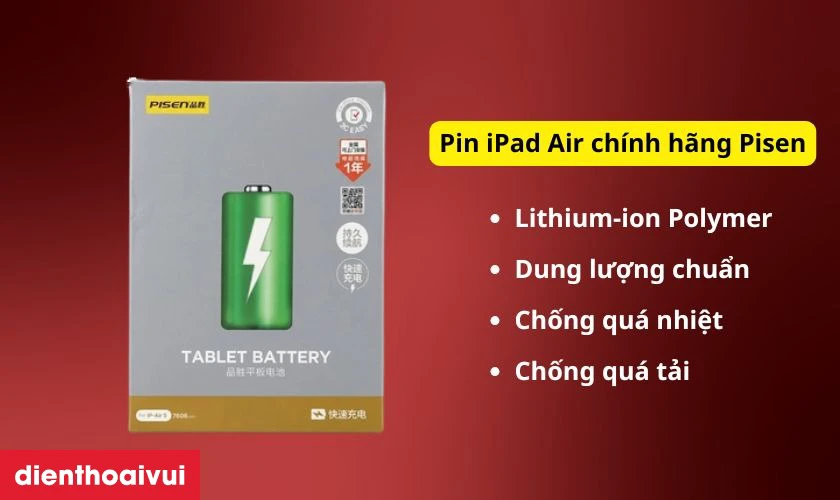 Pin iPad Air c&oacute; những loại n&agrave;o