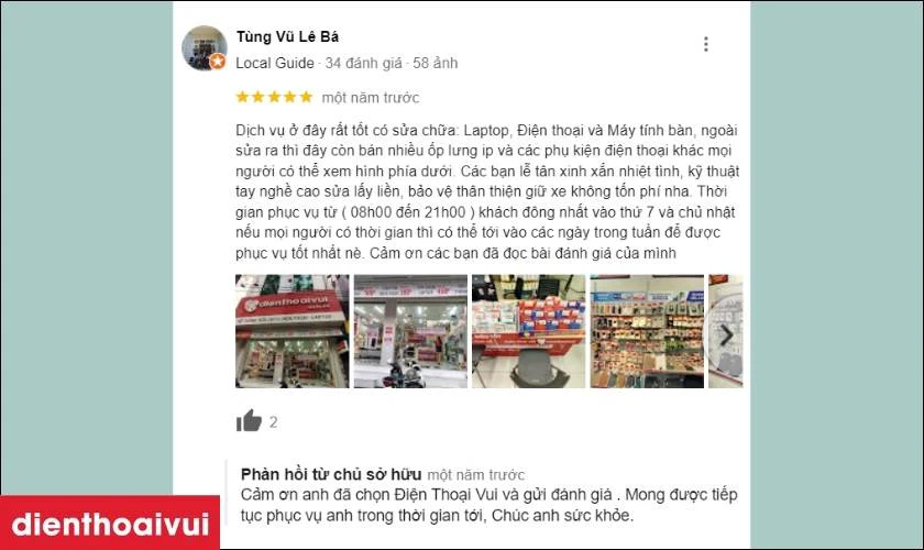 Một số đánh giá từ khách hàng khi thay pin iPad Gen 10 chính hãng tại Điện Thoại Vui