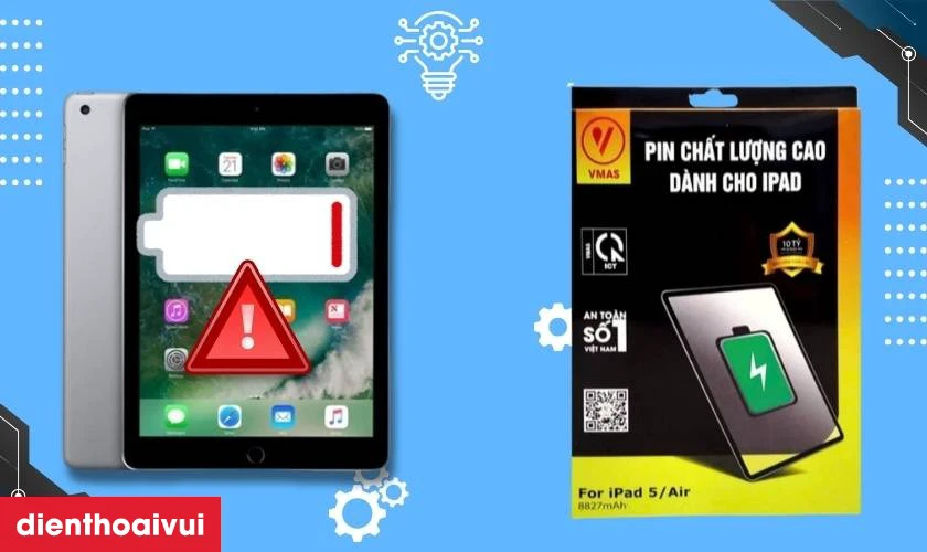 Pin Vmas thay cho iPad Gen 5 9.7 2017 c&oacute; tốt kh&ocirc;ng