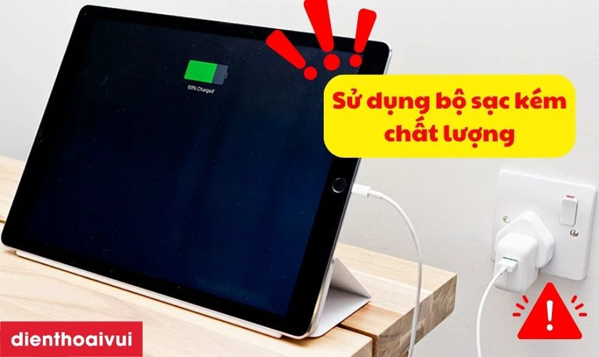 Sử dụng sạc kh&ocirc;ng ch&iacute;nh h&atilde;ng dễ l&agrave;m pin chai nhanh