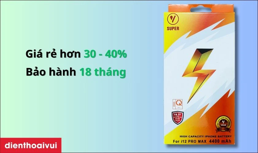 C&oacute; n&ecirc;n thay pin iPhone 12 Pro Max dung lượng si&ecirc;u cao ch&iacute;nh h&atilde;ng Vmas kh&ocirc;ng?