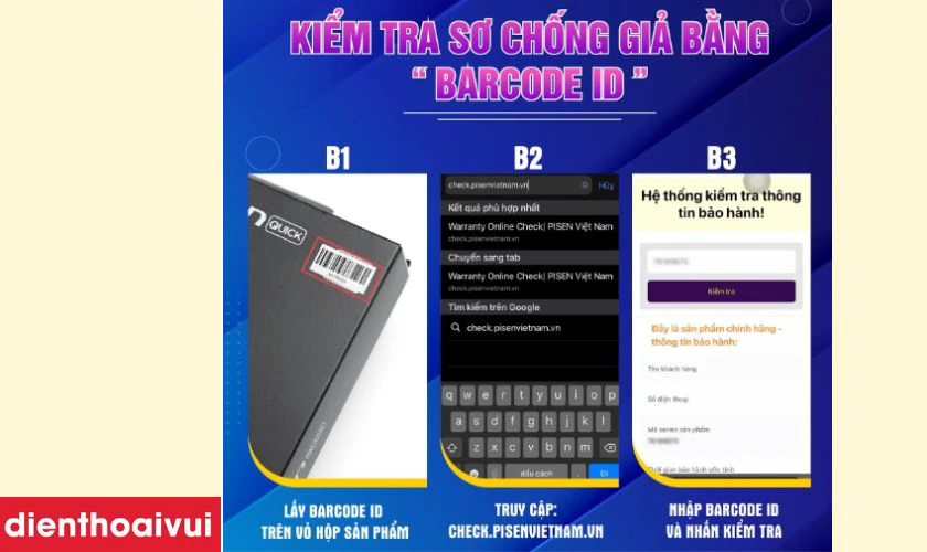 Tra th&ocirc;ng tin pin Pisen c&oacute; ch&iacute;nh h&atilde;ng kh&ocirc;ng qua Barcode ID