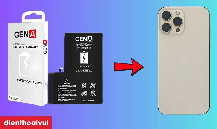 Pin iPhone 13 Pro Max dung lượng si&ecirc;u cao ch&iacute;nh h&atilde;ng GENA l&agrave; g&igrave;?
