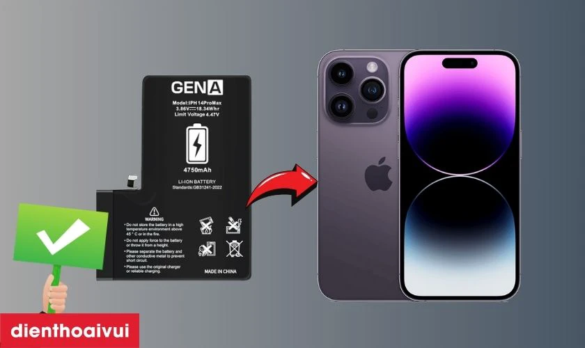 Pin dung lượng si&ecirc;u cao ch&iacute;nh h&atilde;ng GENA thay cho iPhone 14 Pro Max c&oacute; tốt kh&ocirc;ng?