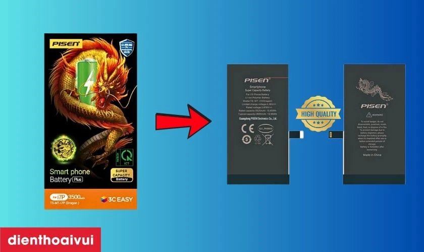 Pin iPhone 14 Pro Max dung lượng si&ecirc;u cao ch&iacute;nh h&atilde;ng Pisen l&agrave; g&igrave;?