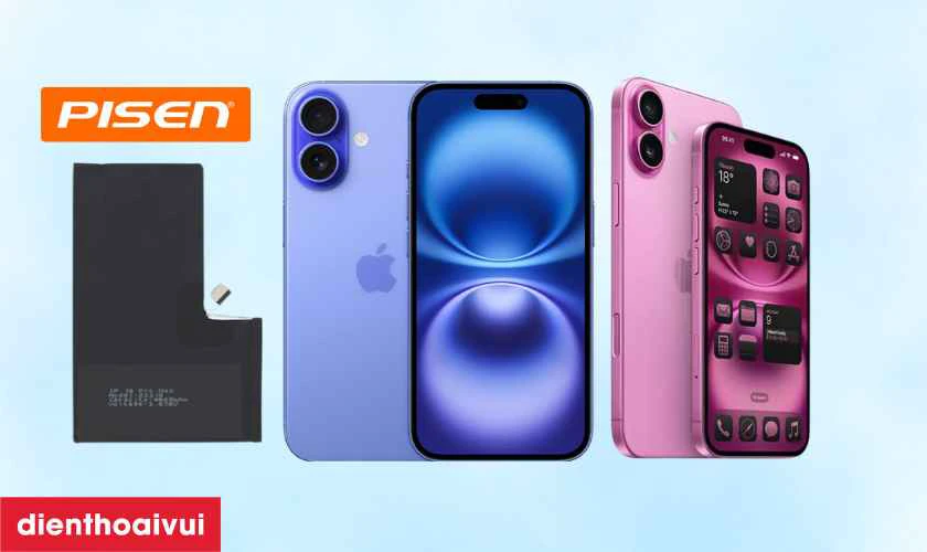 Thay pin iPhone 16 dung lượng chuẩn chính hãng Pisen