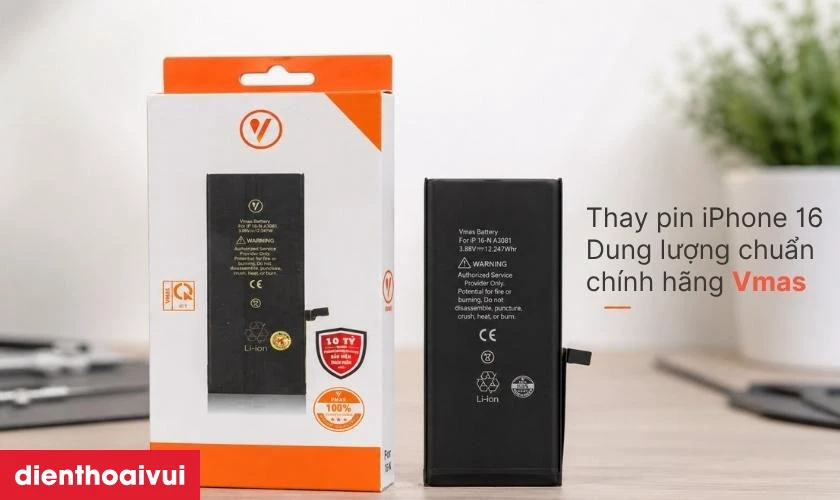 V&igrave; sao n&ecirc;n thay pin iPhone 16 dung lượng chuẩn ch&iacute;nh h&atilde;ng Vmas tại Điện Thoại Vui