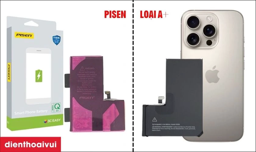 Pin Pisen ch&iacute;nh h&atilde;ng kh&aacute;c g&igrave; pin A+ dung lượng chuẩn?