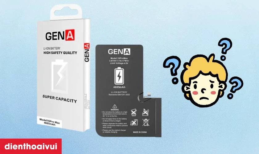 Thay pin iPhone 16 Pro Max ch&iacute;nh h&atilde;ng GENA