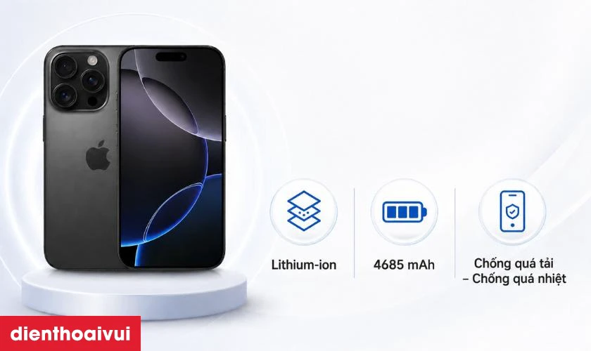 Thay pin iPhone 16 Pro Max dung lượng chuẩn ch&iacute;nh h&atilde;ng Vmas