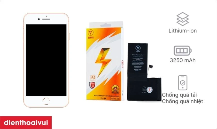 Ưu điểm khi thay pin iPhone 8 dung lượng cao Vmas