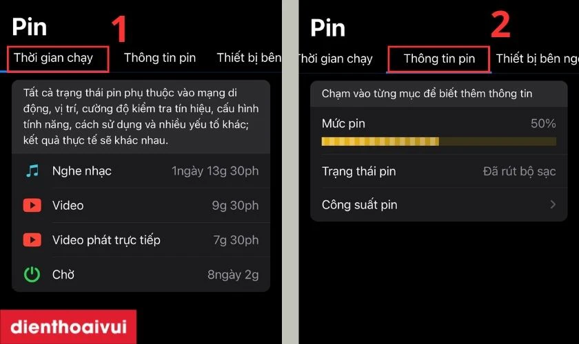 Sử dụng ứng dụng Battery Life để kiểm tra pin