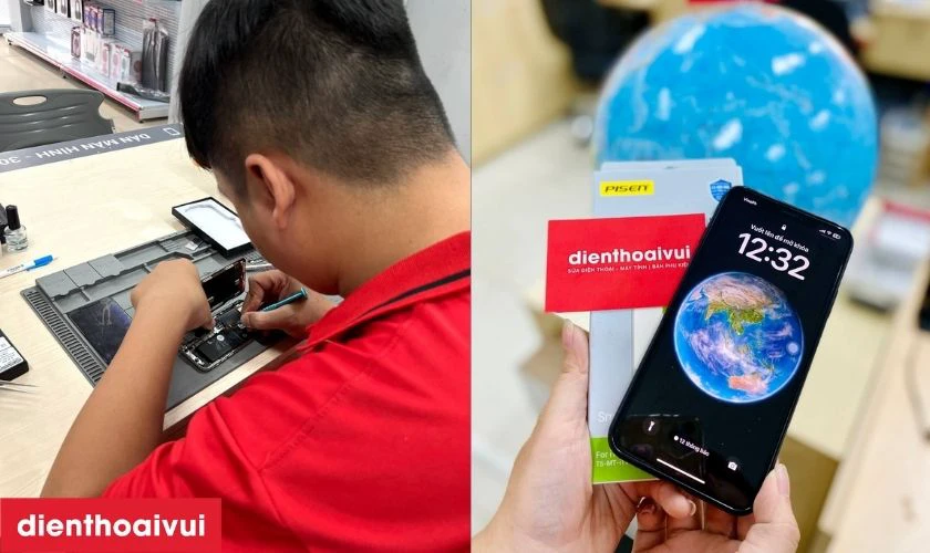 Quy trình thay pin Pisen iPhone XS Max tại Điện Thoại Vui